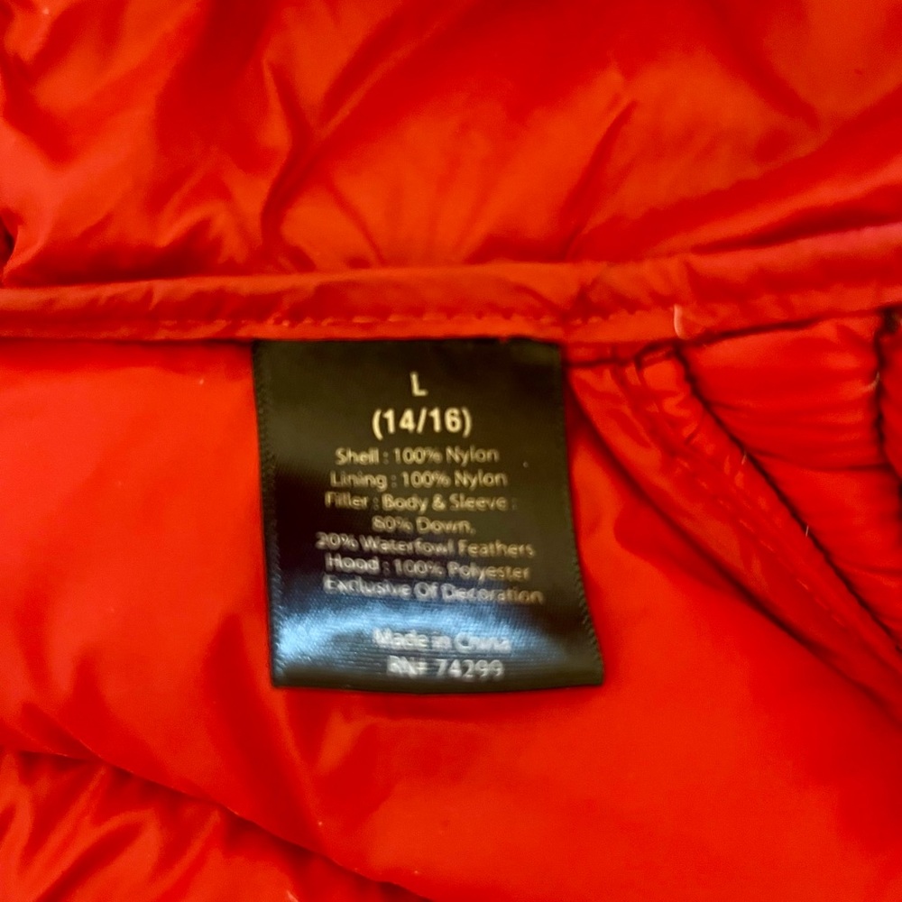 Weatherproof Down Quilted Black and Red Kids Puffer Jacket Packable - Picture 9 of 16